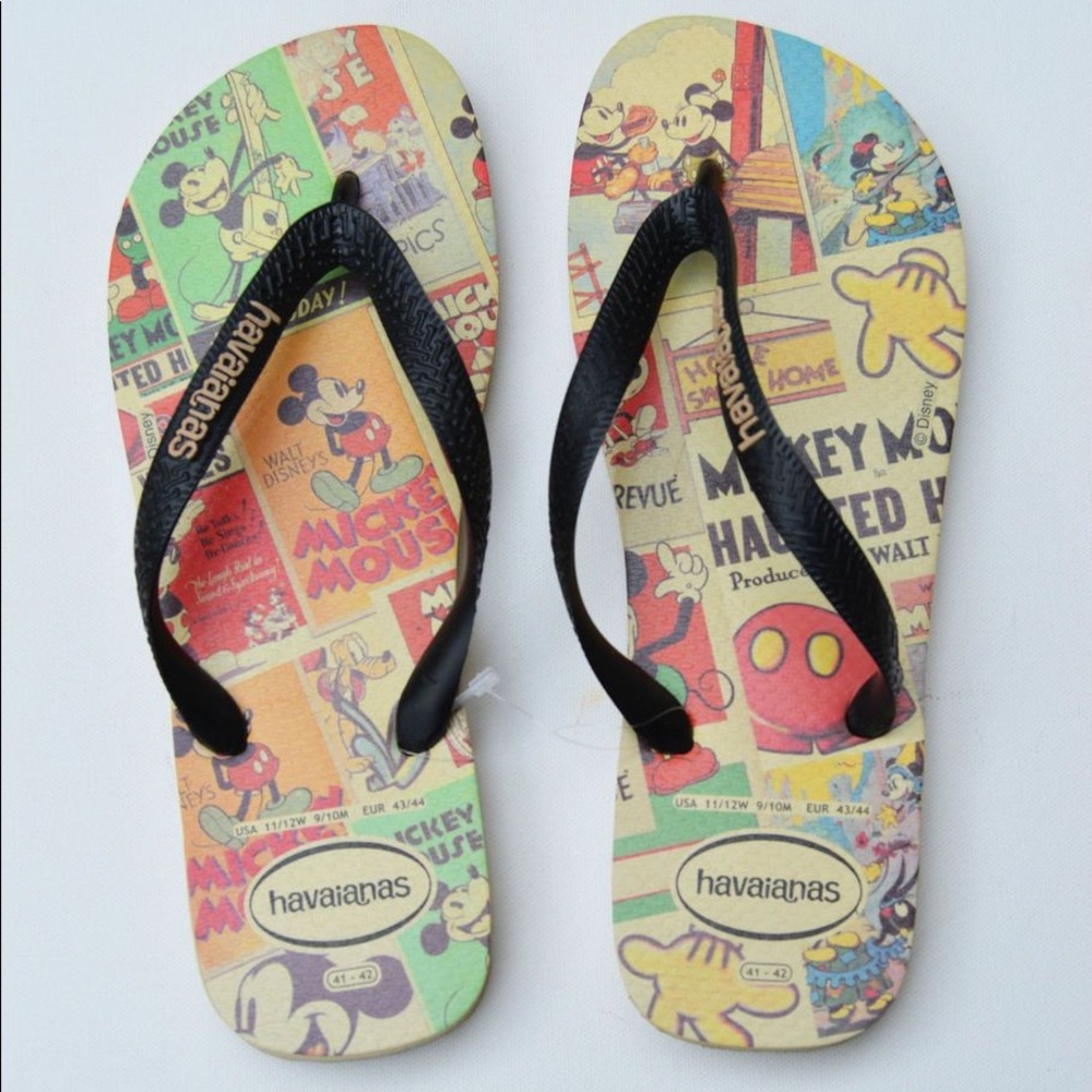Vintage Disney Print Havaianas Flip Flops size 6